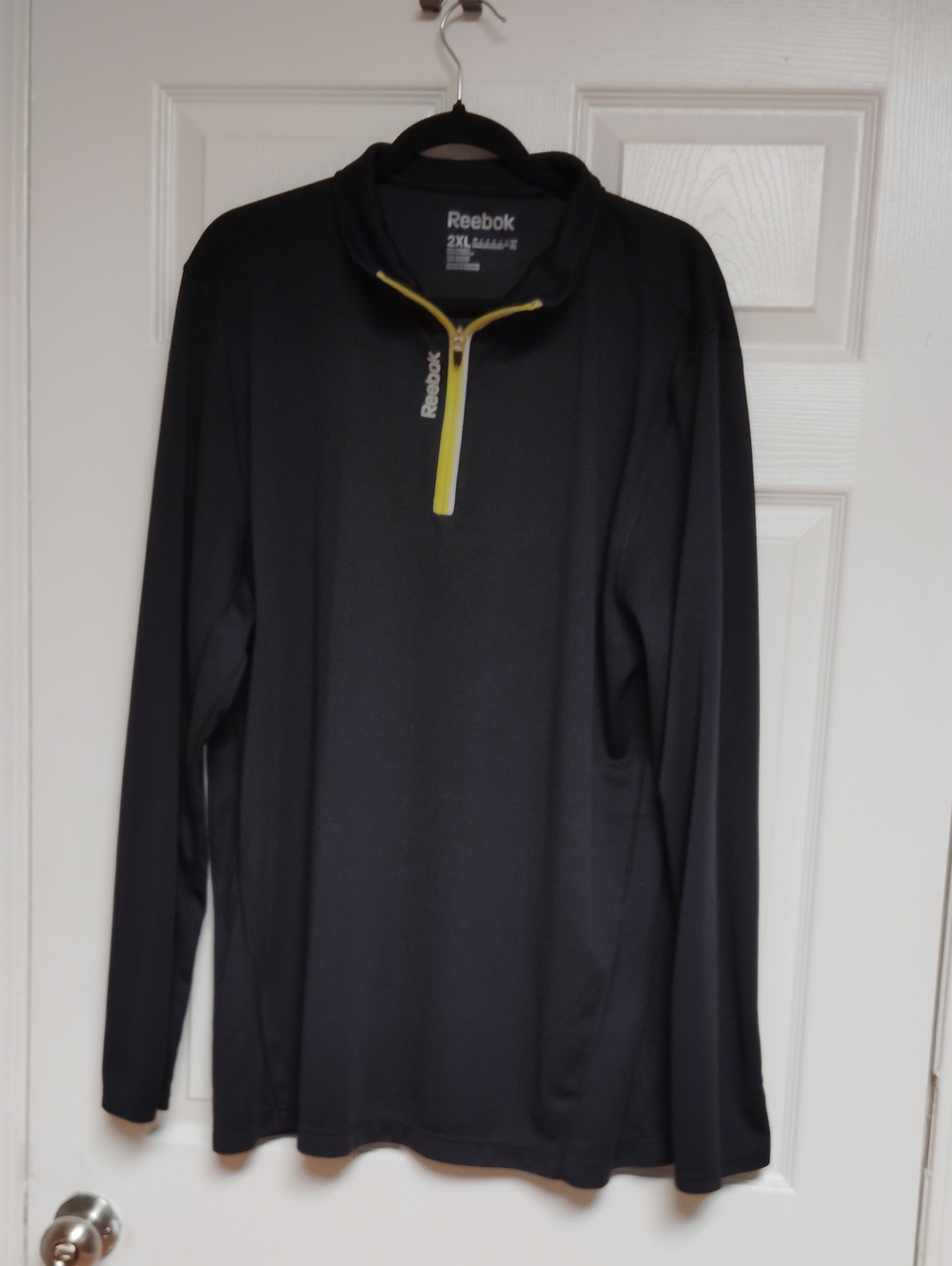 Reebok Men’s Black Performance Pullover with Yellow Zip